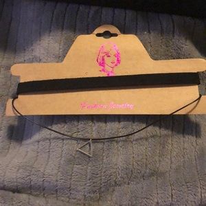 Black choker with silver accent